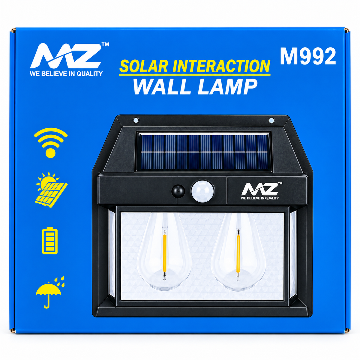 AMZ M992 Solar Wall Lamp  Smart Energy-Saving Outdoor Lighting Pwolimarket