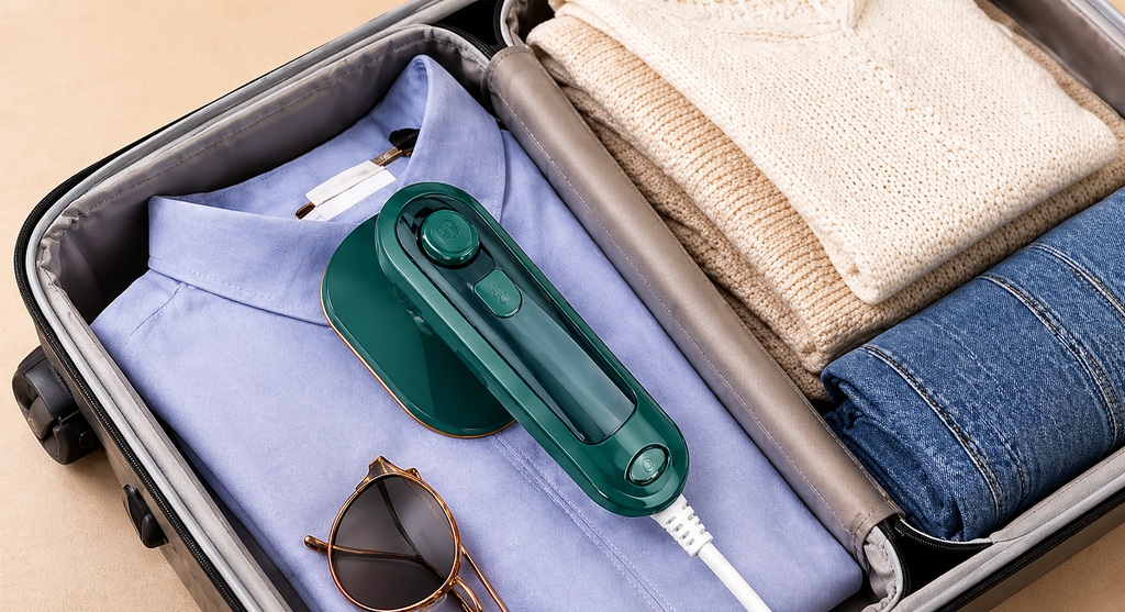 Portable Mini Dry Iron with Spray – Travel Steam Iron, Quick Heat 30s, Lightweight Handheld Iron for Clothes - Pwolimarket