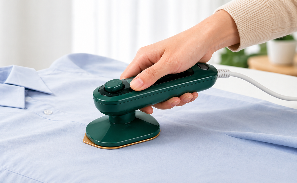 Portable Mini Dry Iron with Spray – Travel Steam Iron, Quick Heat 30s, Lightweight Handheld Iron for Clothes - Pwolimarket