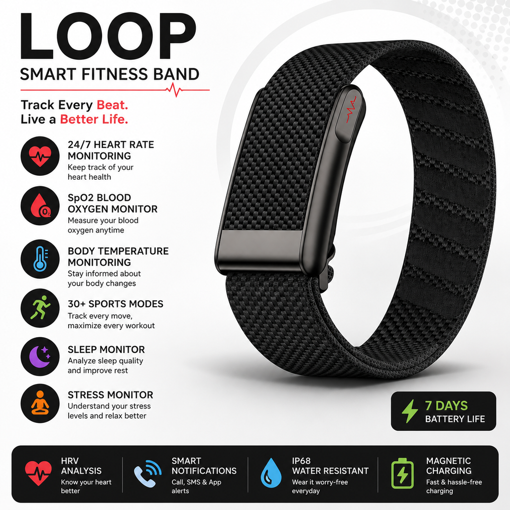 Loop Life Smart Fitness Band | Pwolimarket