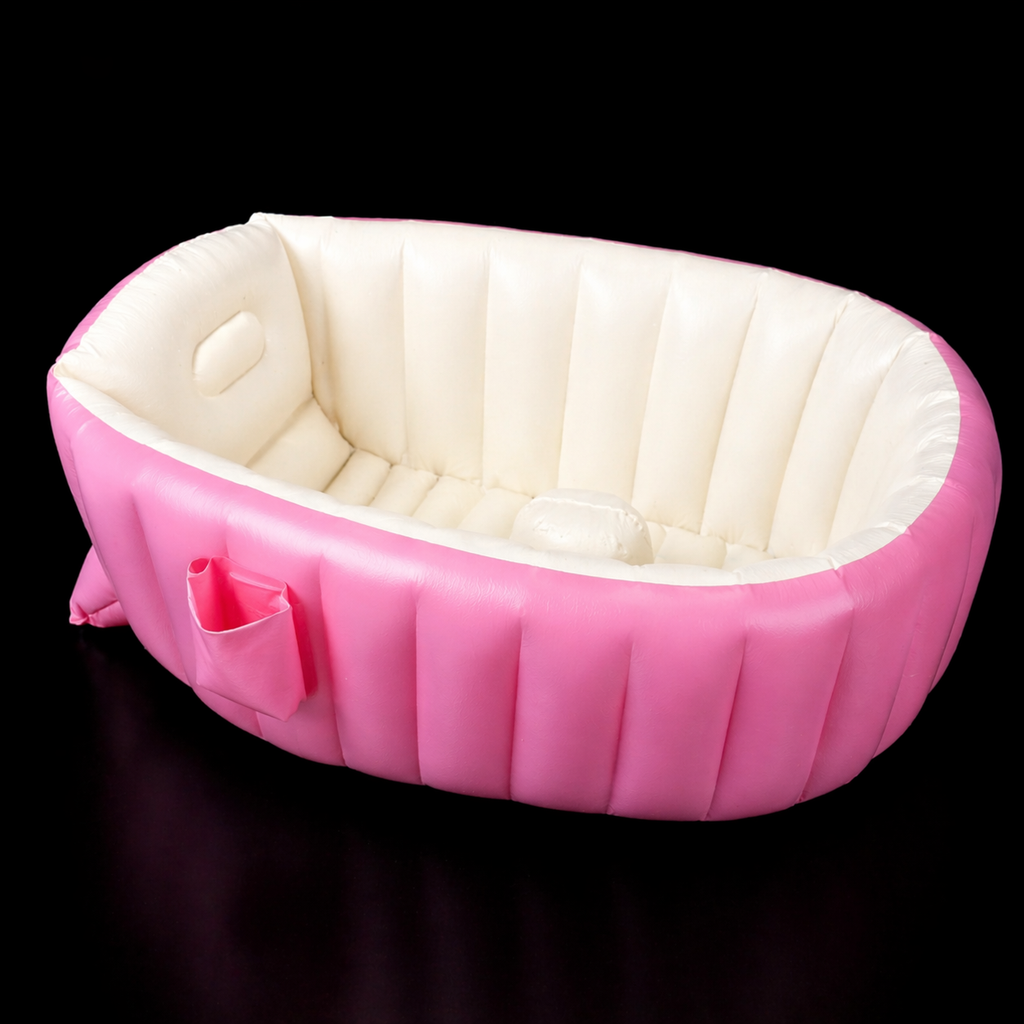 Inflatable Baby Bathtub | Portable Foldable Bath Tub for Newborns & Toddlers – Soft Cushion, Anti-Slip Base - Pwolimarket