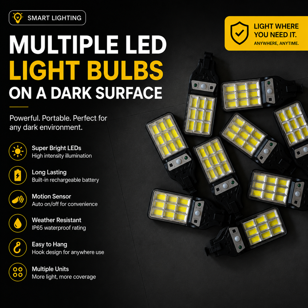 Solar Motion Sensor LED Light Outdoor | Waterproof Wireless Security Wall Light with High Brightness | Pwolimarket