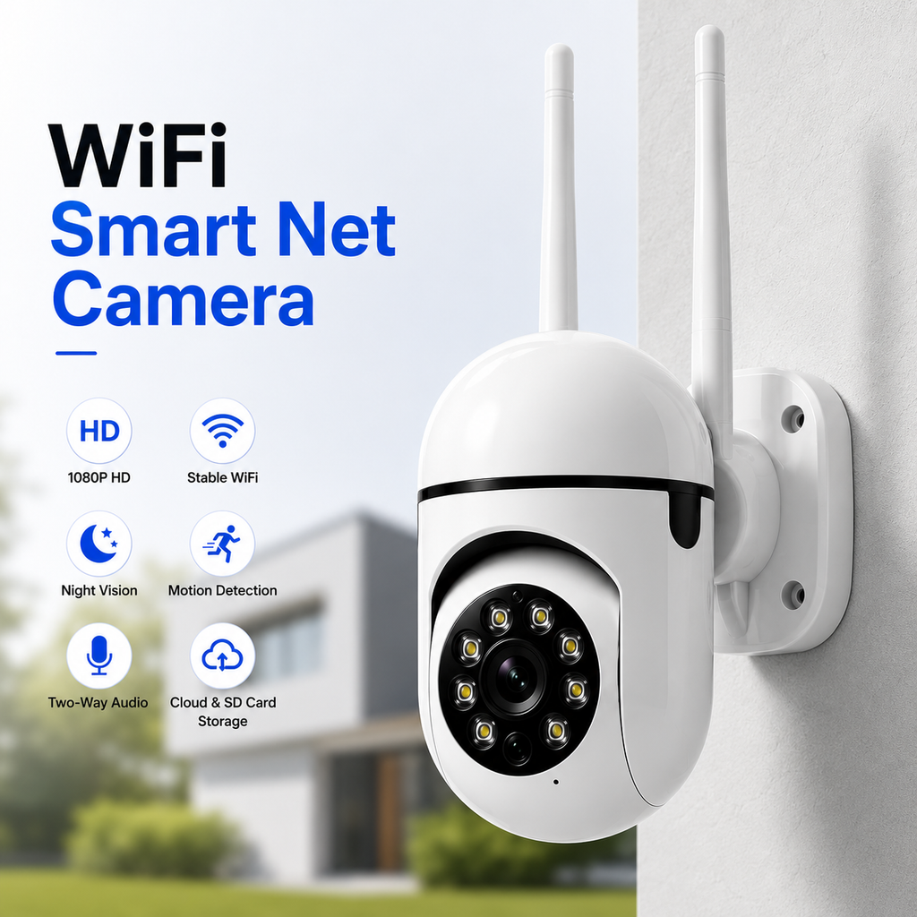 WiFi Smart Security Camera Outdoor | 360° PTZ CCTV Camera with Night Vision & Motion Detection | Pwolimarket
