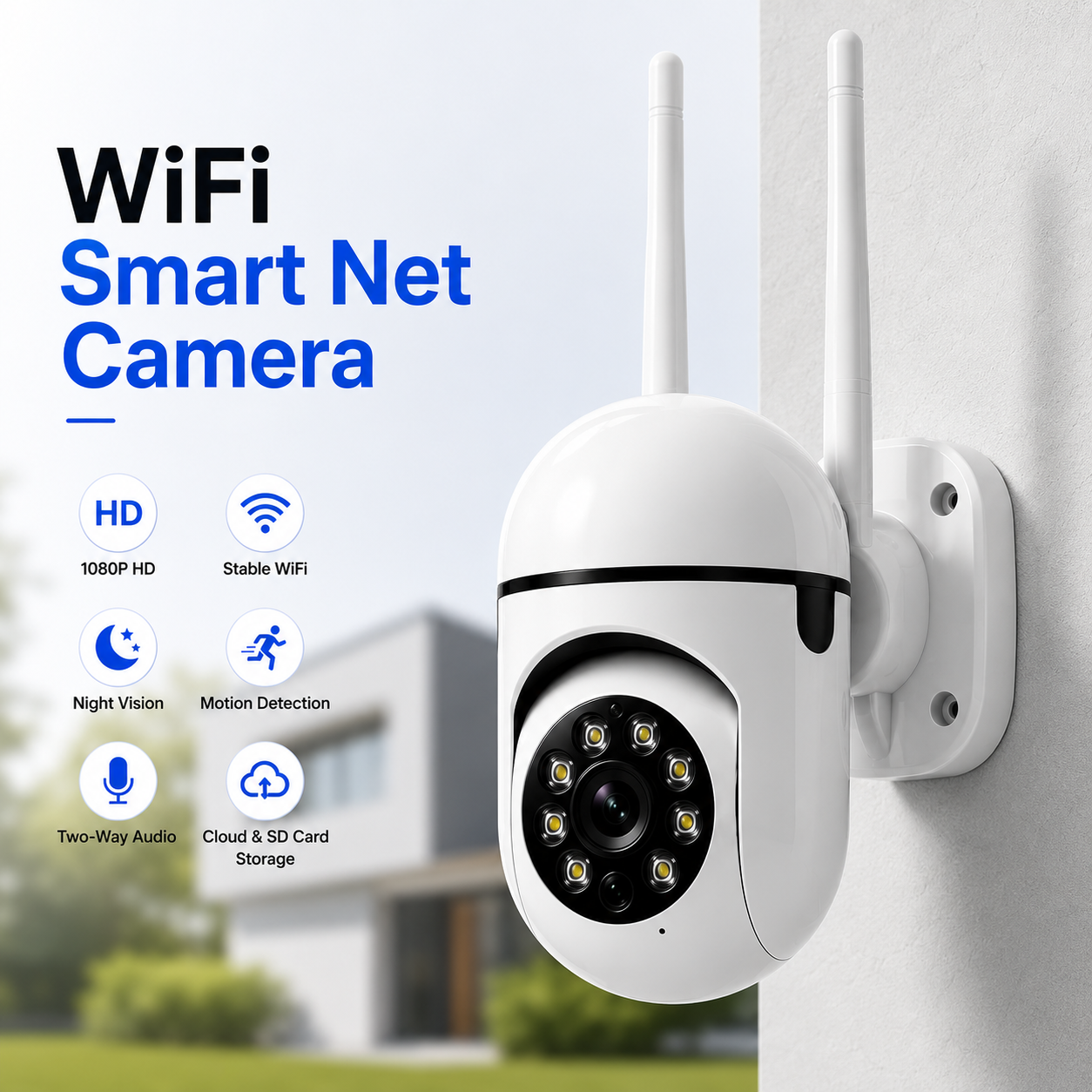 WiFi Smart Security Camera Outdoor | 360° PTZ CCTV Camera with Night Vision & Motion Detection | Pwolimarket
