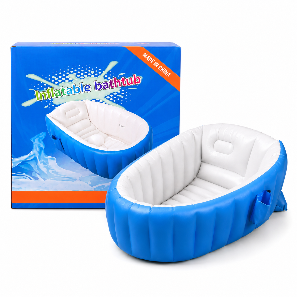 Inflatable Baby Bathtub | Portable Foldable Bath Tub for Newborns & Toddlers – Soft Cushion, Anti-Slip Base - Pwolimarket