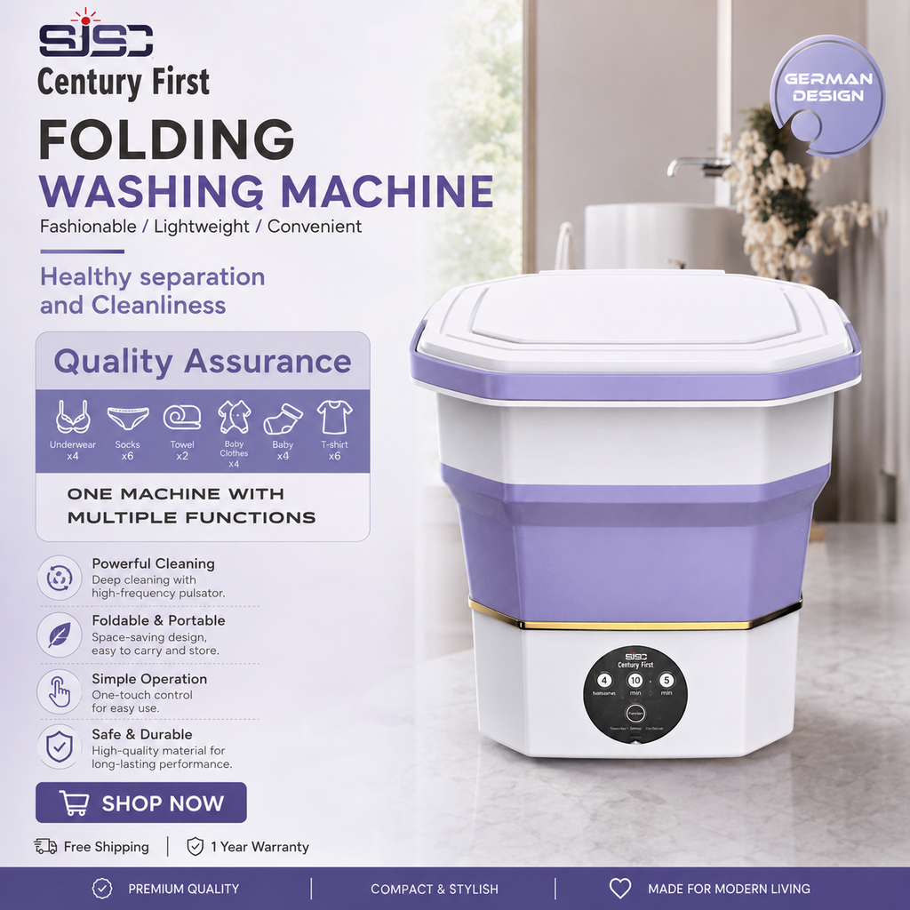 Portable Folding Washing Machine for Baby Clothes & Small Laundry Loads |Pwolimarket