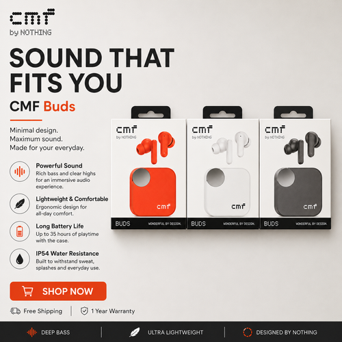 CMF Buds by Nothing True Wireless Earbuds with ANC & Deep Bass |Pwolimarket