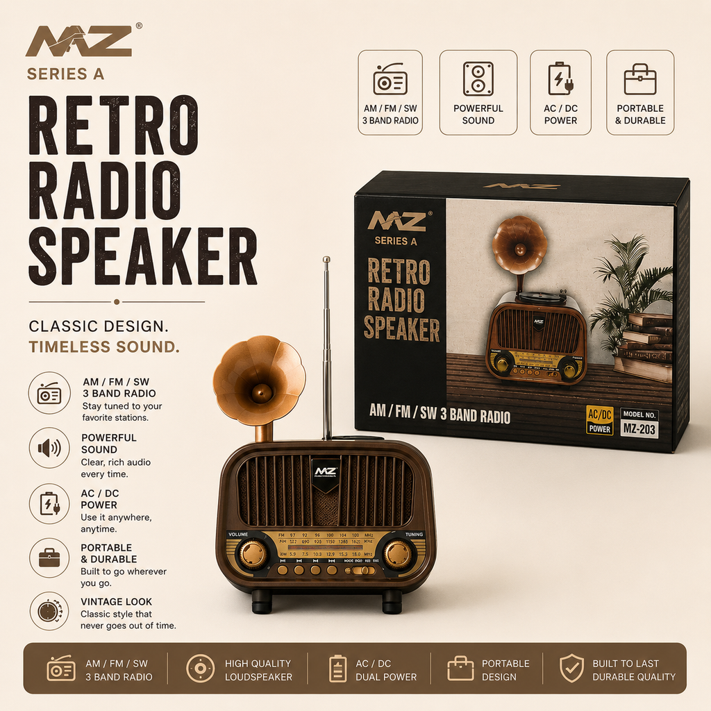 MZ Series A Retro Radio Speaker – Classic Look, Modern Sound | Pwolimarket