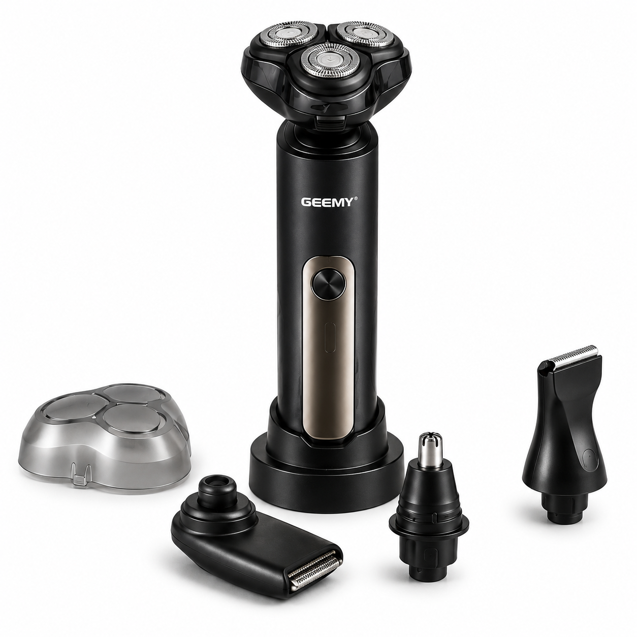 3-in-1 Rechargeable Electric Shaver for Men | Beard Trimmer, Nose Trimmer & Grooming Kit – Pwolimarket