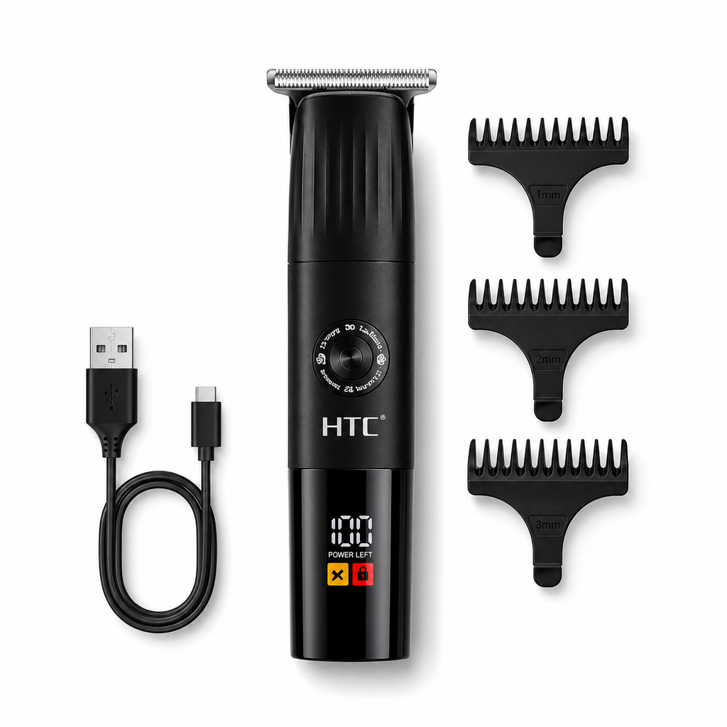 HTC AT-258 Rechargeable Hair Trimmer – Fully Washable, Precision Grooming |Pwolimarket