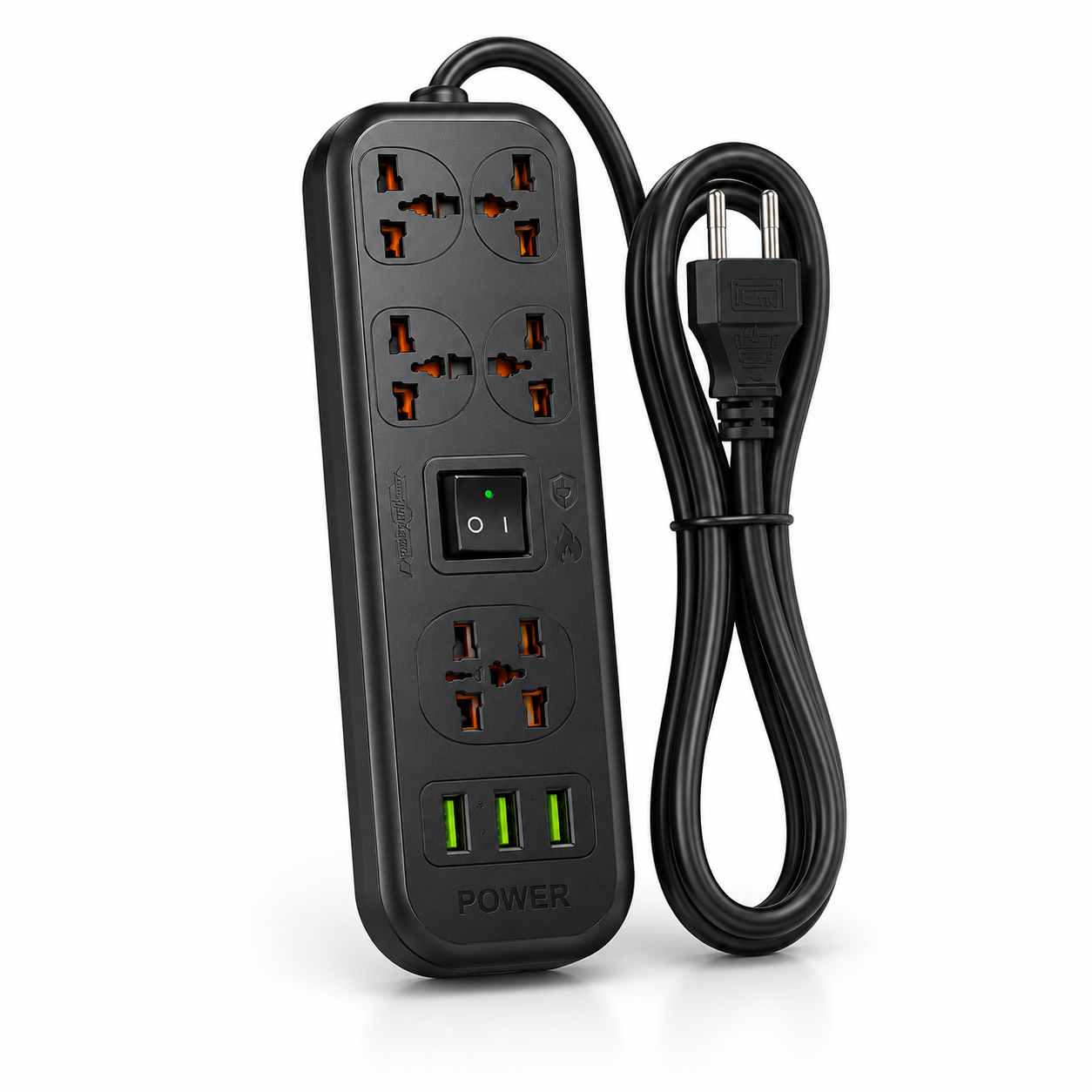 2000W Power Extension Board with USB & Type-C (4 Socket) - 8 in 1 Extension Board |Pwolimarket