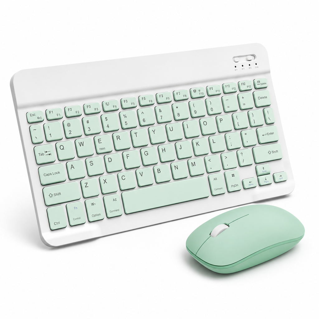 Wireless Bluetooth Keyboard and Mouse Combo – Rechargeable Slim Keyboard for Laptop, Tablet & Mobile |Pwolimarket