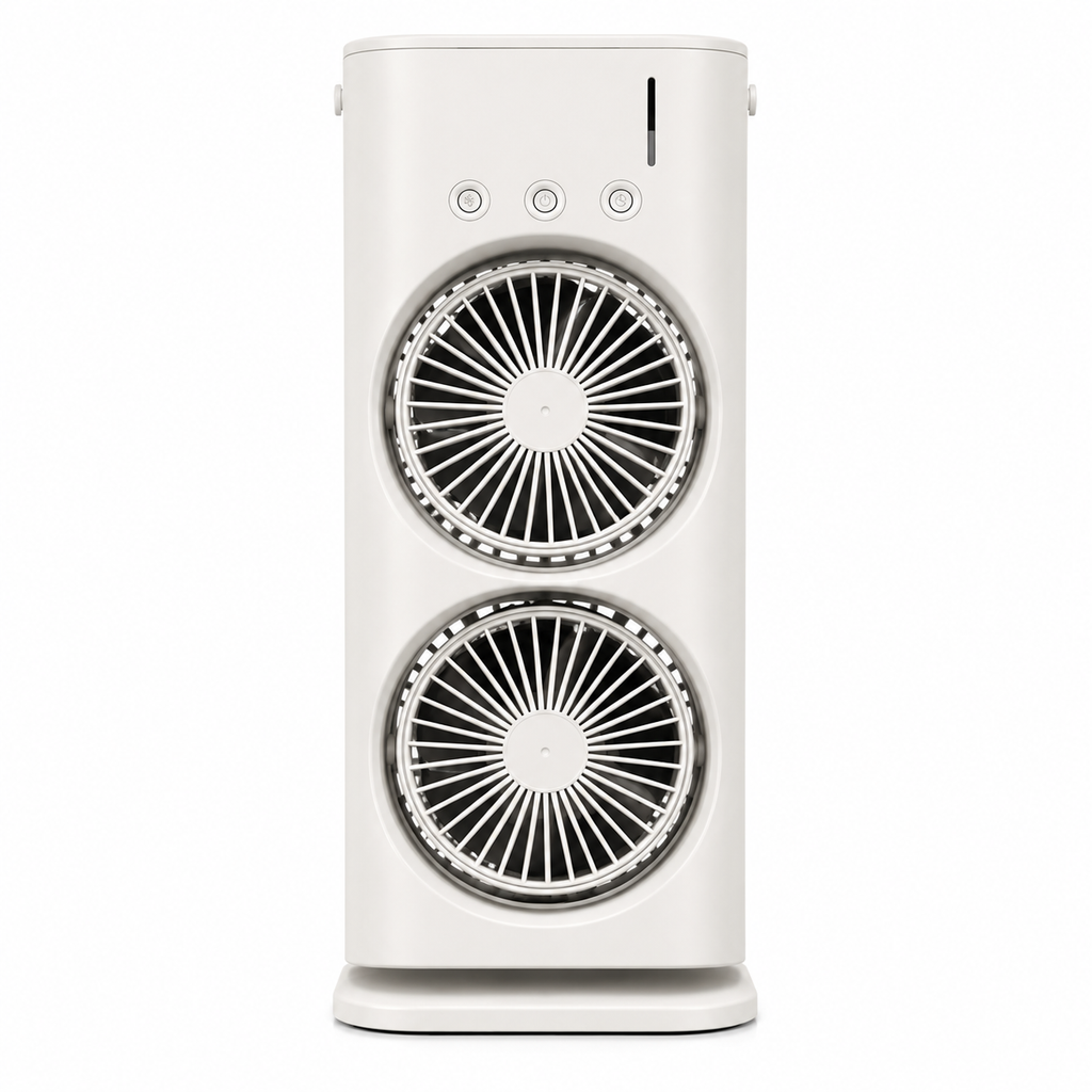 Portable Double-Ended Spray Fan with Mist Cooling | USB Rechargeable Desk Fan – Pwolimarket