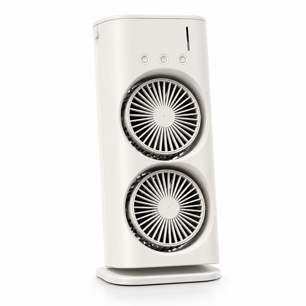 Portable Double-Ended Spray Fan with Mist Cooling | USB Rechargeable Desk Fan – Pwolimarket