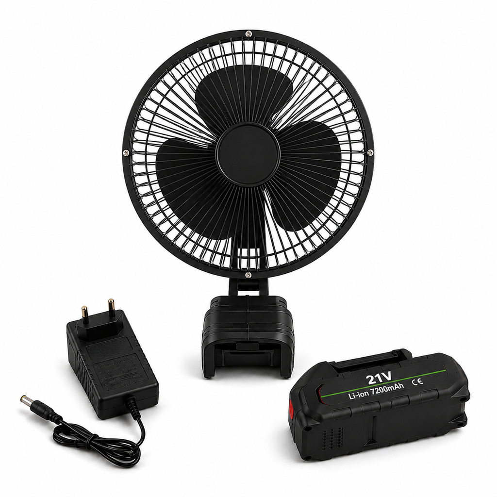 Portable Rechargeable Battery Fan | High-Speed Lithium Fan for Power Cuts & Travel – Pwolimarket