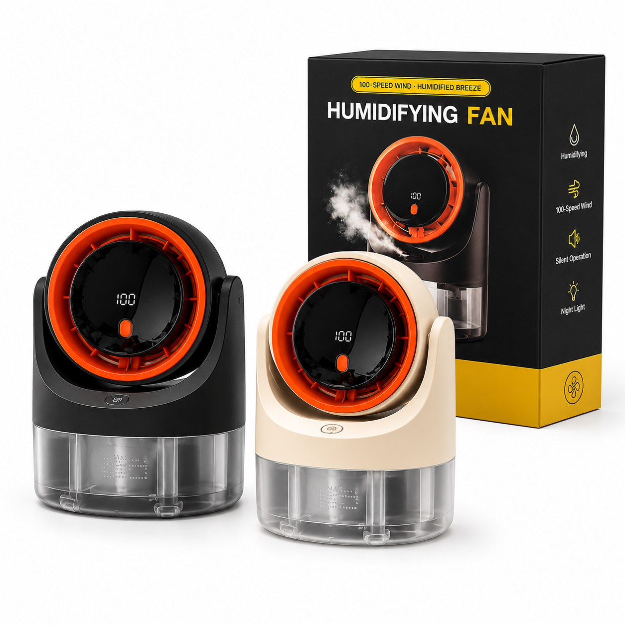 Portable Humidifying Fan with Mist Spray | Mini Air Cooler USB Rechargeable – Pwolimarket