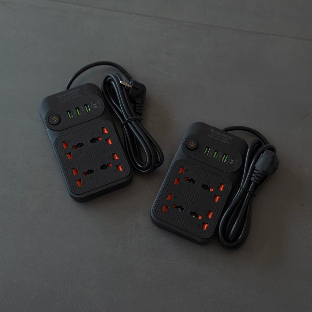 2000W Power Extension Board with USB & Type-C (4 Socket) - 8 in 1 Extension Board