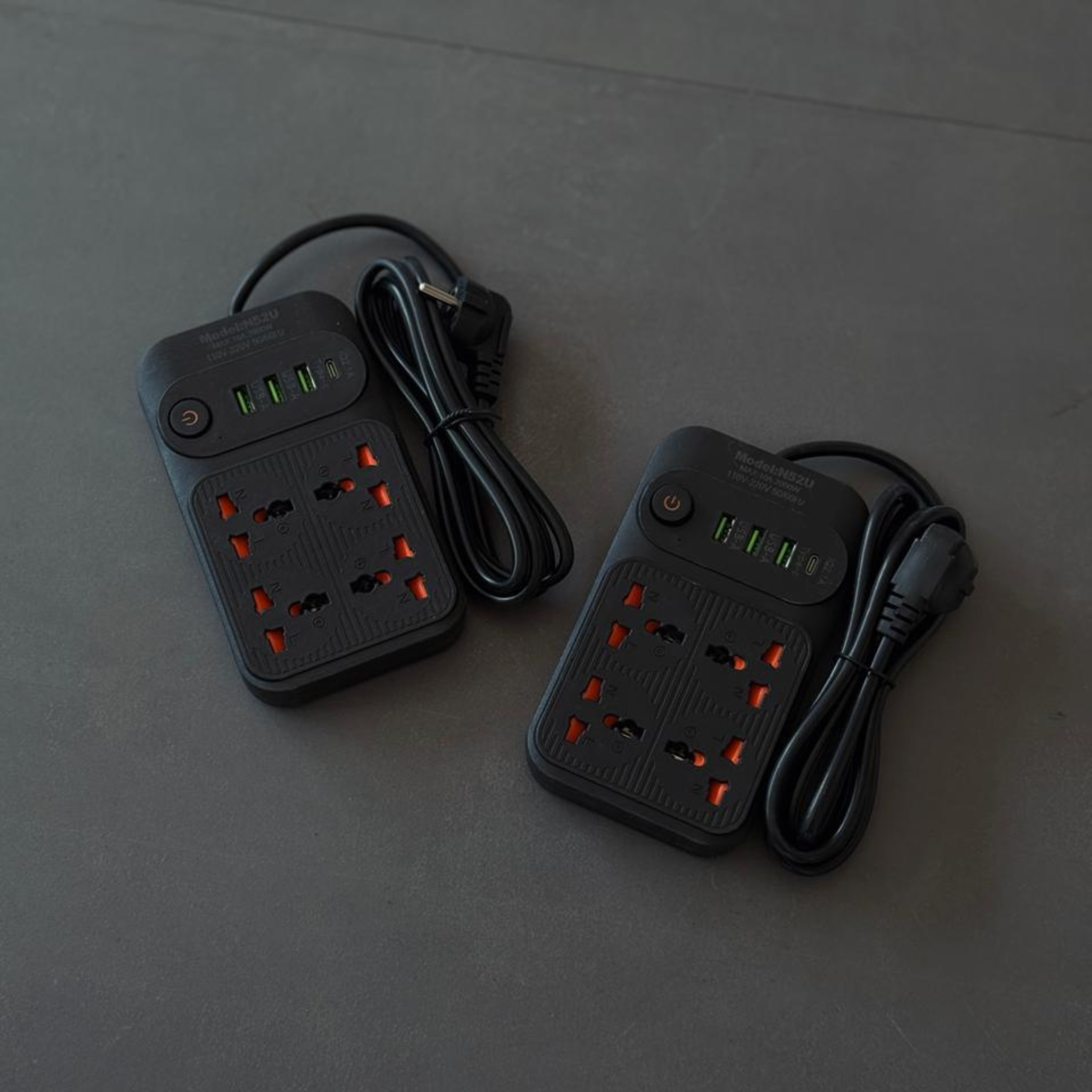 2000W Power Extension Board with USB & Type-C (4 Socket) - 8 in 1 Extension Board