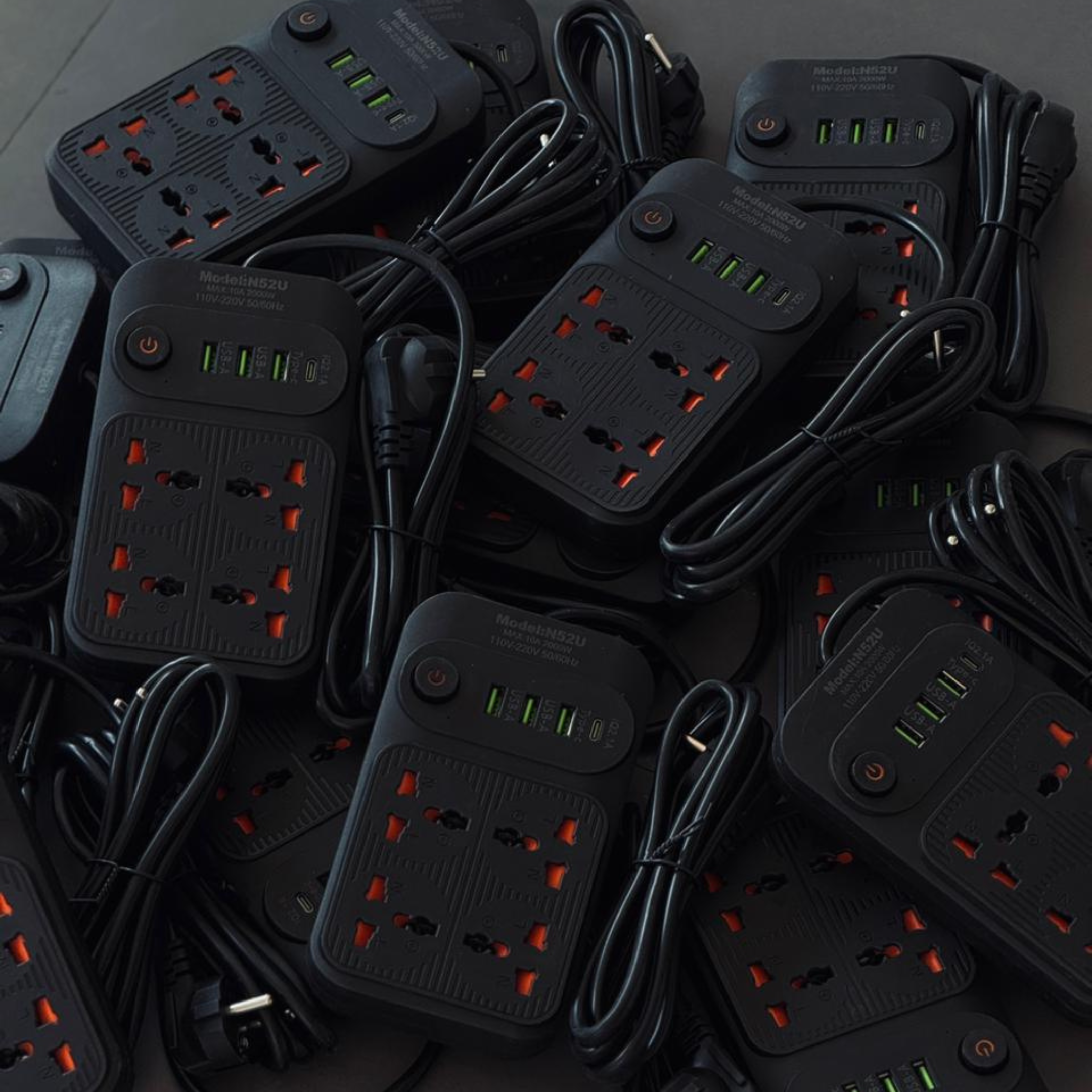 2000W Power Extension Board with USB & Type-C (4 Socket) - 8 in 1 Extension Board