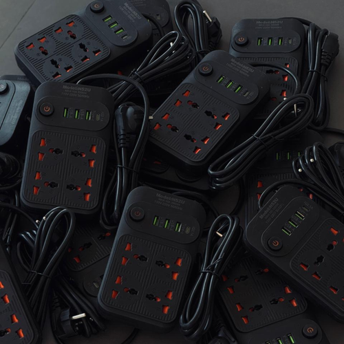 2000W Power Extension Board with USB & Type-C (4 Socket) - 8 in 1 Extension Board