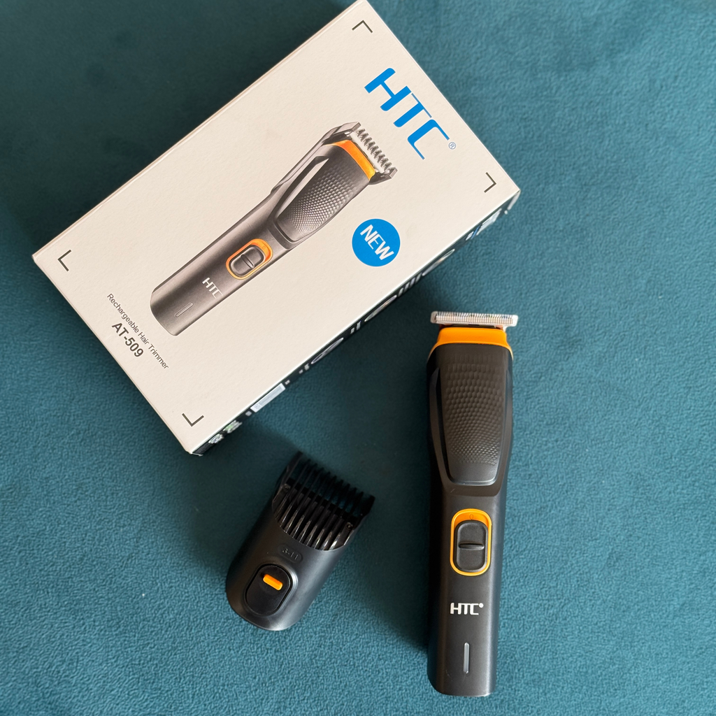 HTC AT-509 Men’s Rechargeable Hair Trimmer | Cordless Beard & Hair Grooming Kit |Pwolimarket