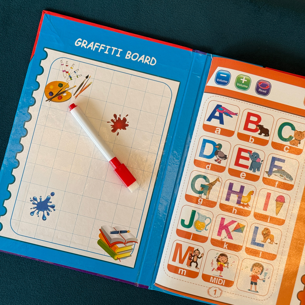 Intelligence Study Book for Kids | Interactive Sound Learning Book with Phonics, Alphabet & Numbers |Pwolimarket