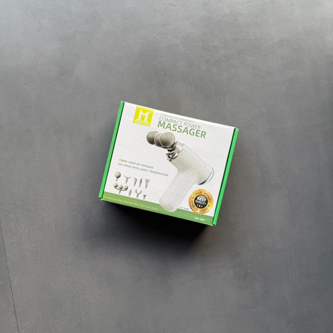 Cordless Electric Body Massager Gun with 6 Heads | Deep Tissue Muscle Relief |