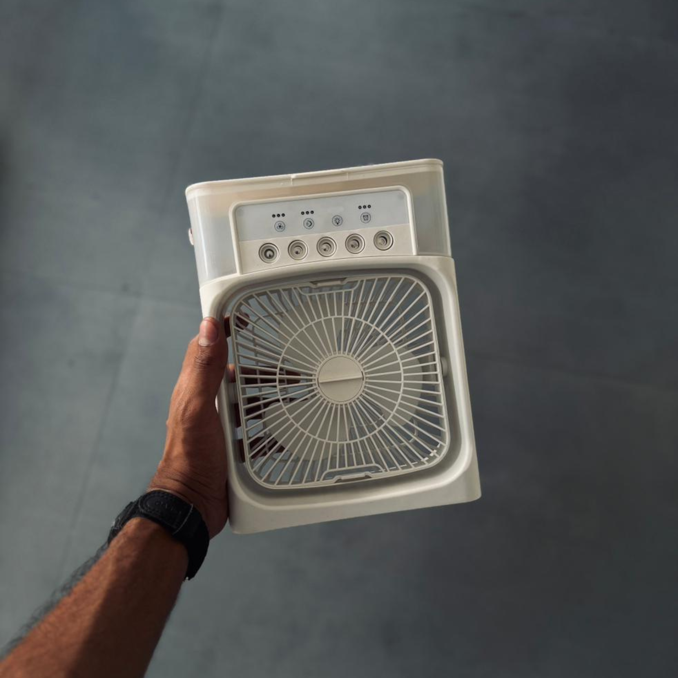 Mini Cooling Fan with Water Tank & Mist Spray | Portable Air Cooler USB Rechargeable – Pwolimarket