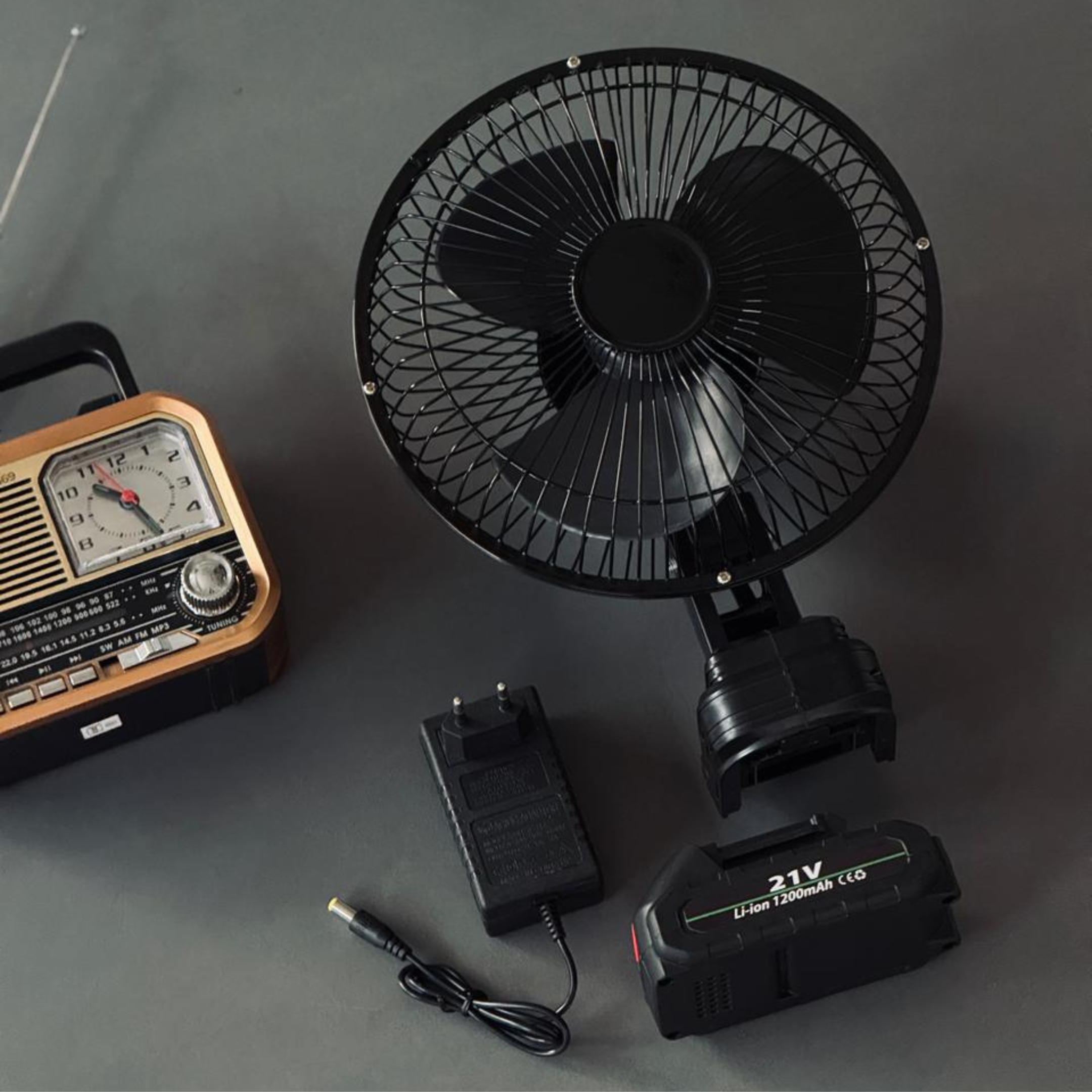 Portable Rechargeable Battery Fan | High-Speed Lithium Fan for Power Cuts & Travel – Pwolimarket