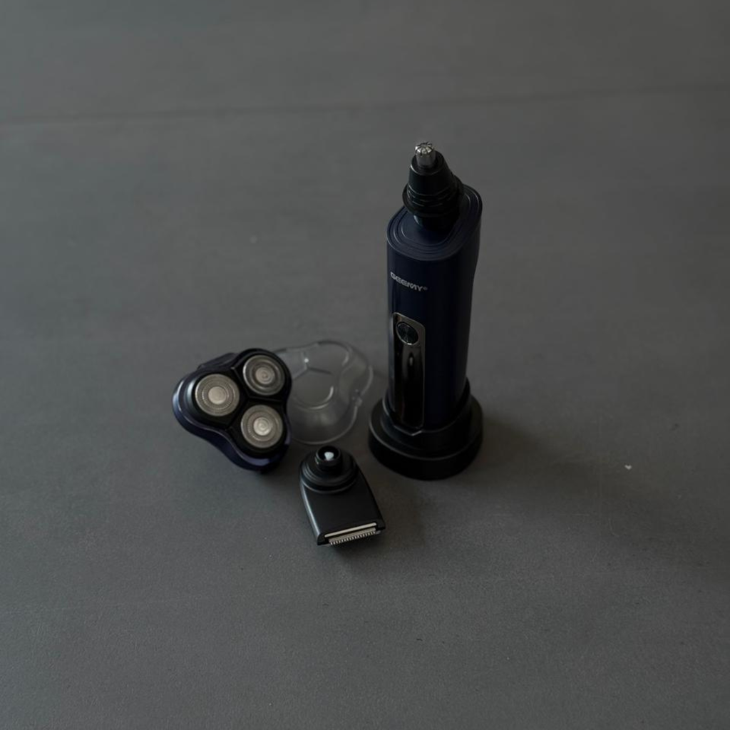 3-in-1 Rechargeable Electric Shaver for Men | Beard Trimmer, Nose Trimmer & Grooming Kit – Pwolimarket