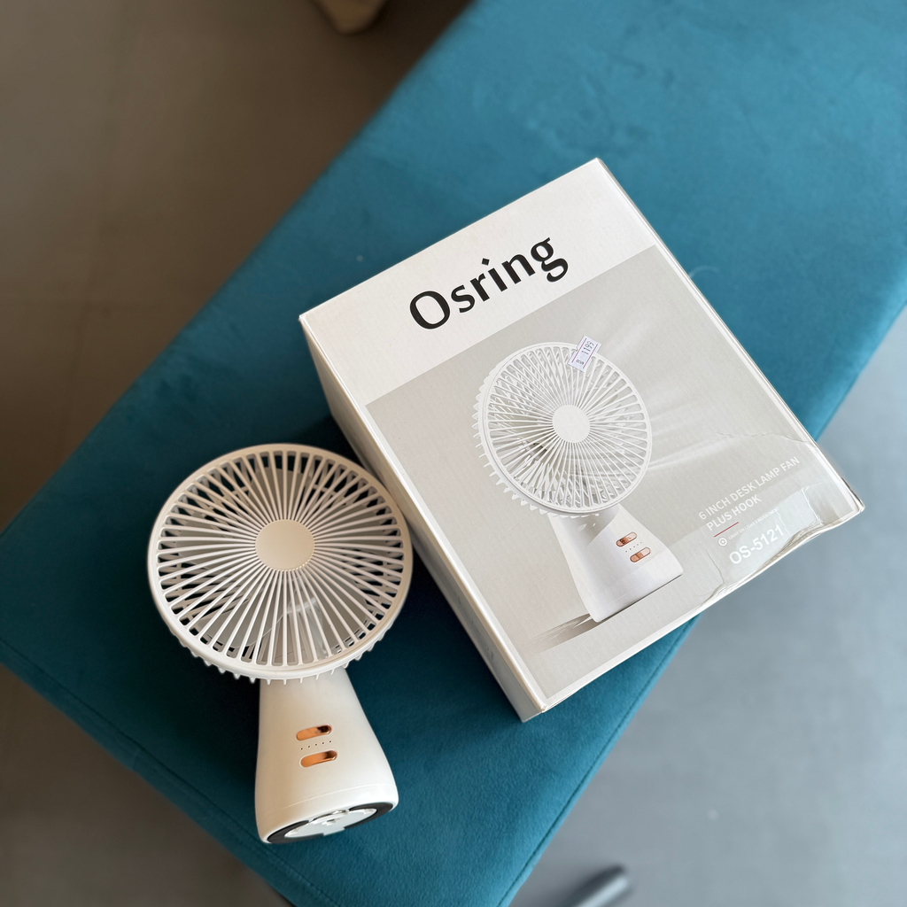Osring 6 Inch Desk Fan with Lamp – Rechargeable Portable Table Fan (OS-5121)