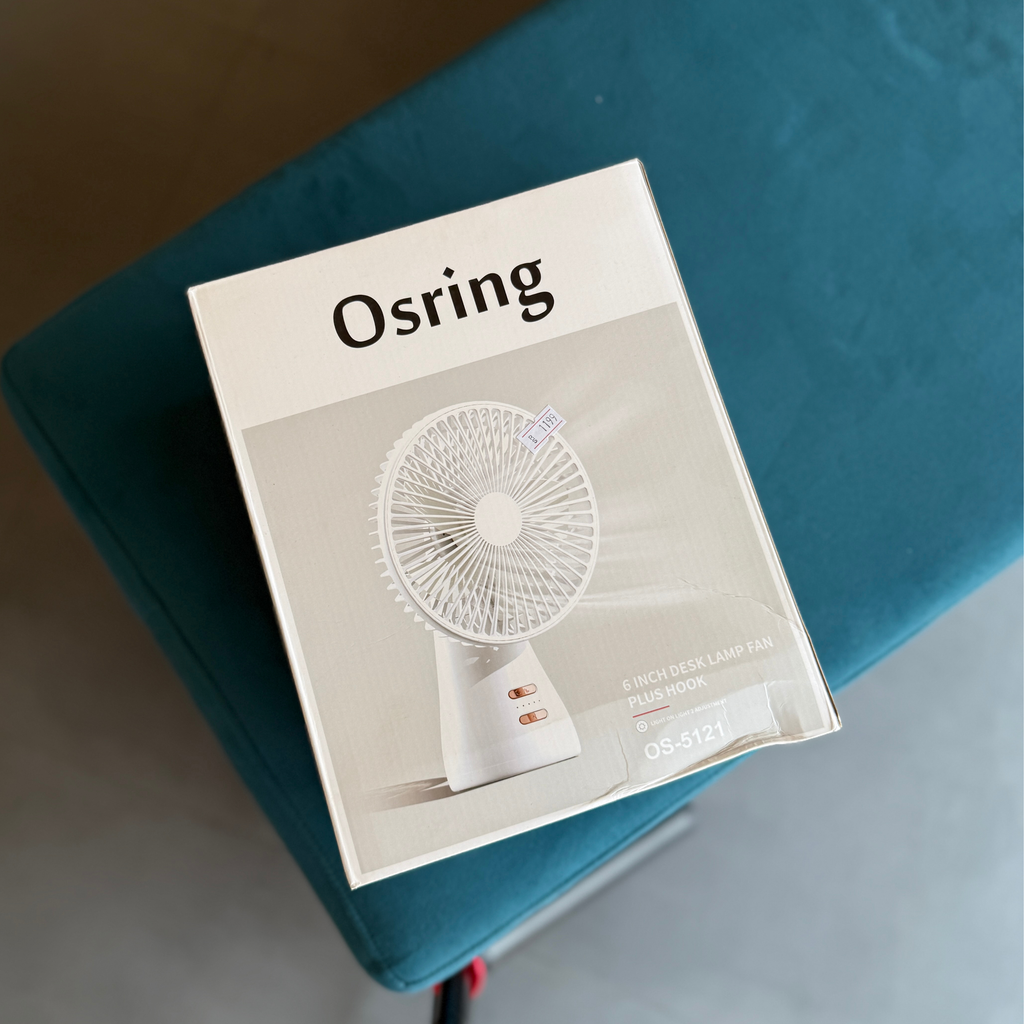 Osring 6 Inch Desk Fan with Lamp – Rechargeable Portable Table Fan (OS-5121)