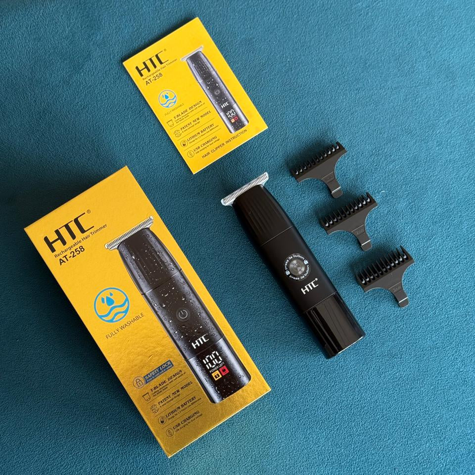HTC AT-258 Rechargeable Hair Trimmer – Fully Washable, Precision Grooming
