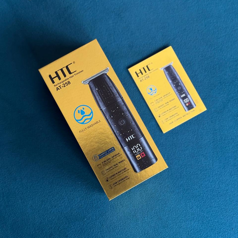 HTC AT-258 Rechargeable Hair Trimmer – Fully Washable, Precision Grooming