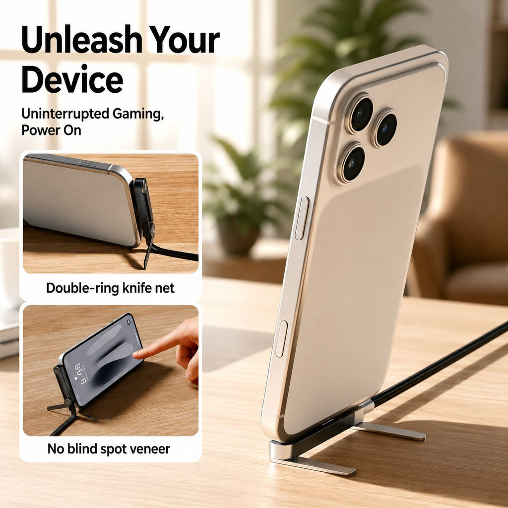 240W Fast Charging C-C Cable with Phone Stand | PwoliMarket