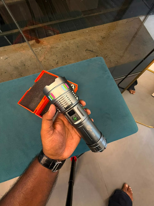 1500W Rechargeable LED Tactical Flashlight | Pwolimarket