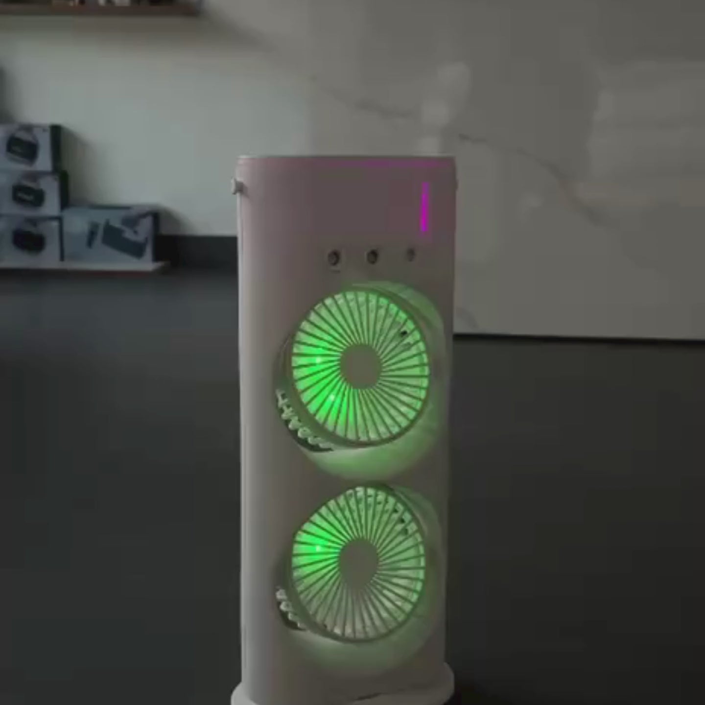 Portable Double-Ended Spray Fan with Mist Cooling | USB Rechargeable Desk Fan – Pwolimarket